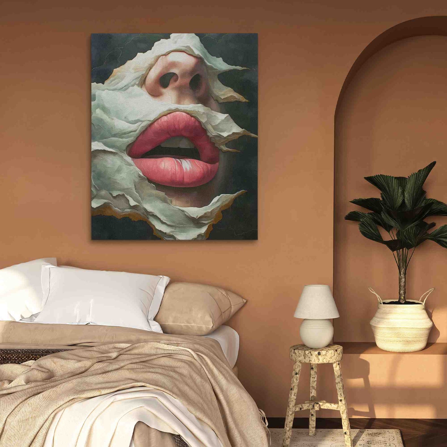 Shocked in Stone - Abstract Wall Art in Black Frame