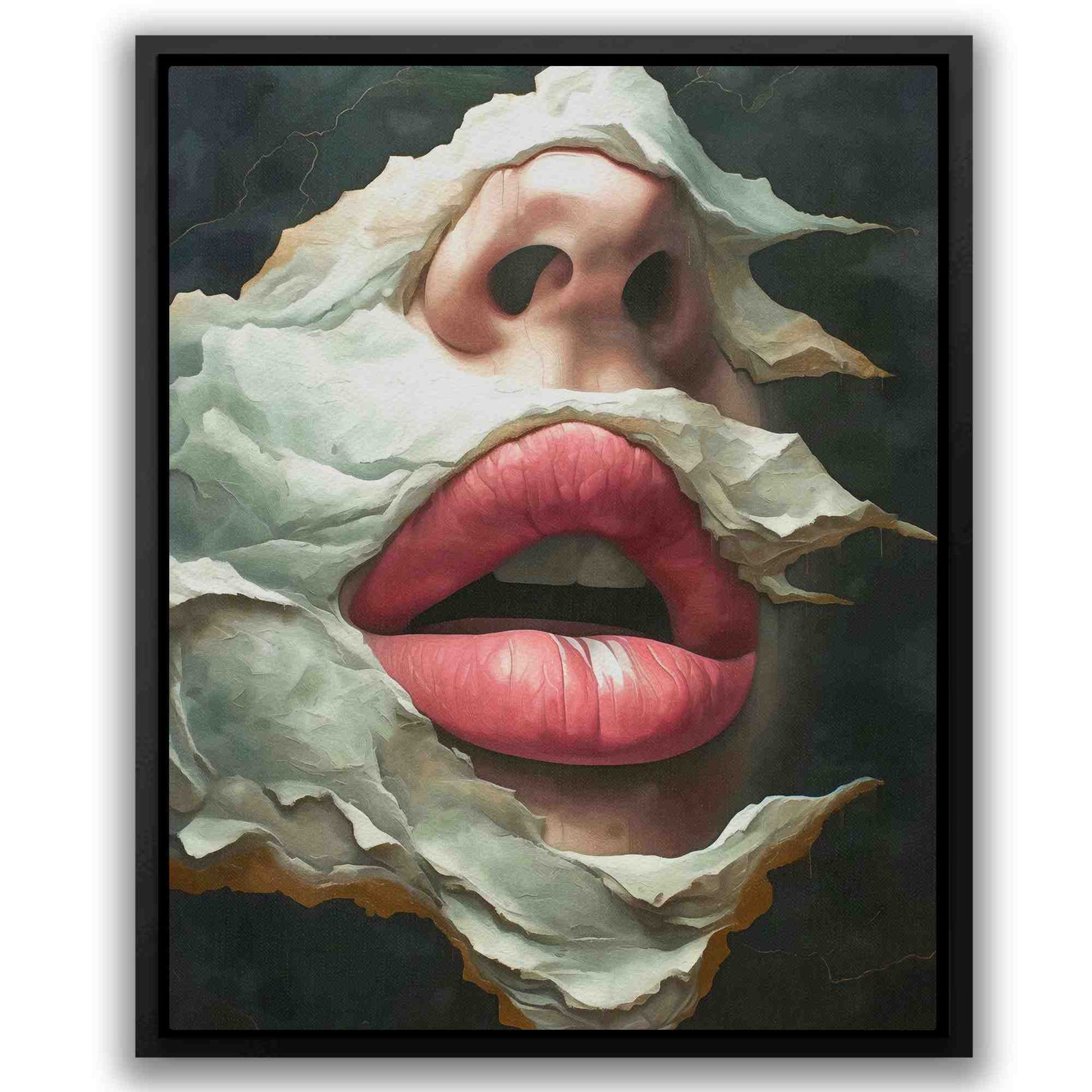 Shocked in Stone - Abstract Black and Gold Canvas Wall Art