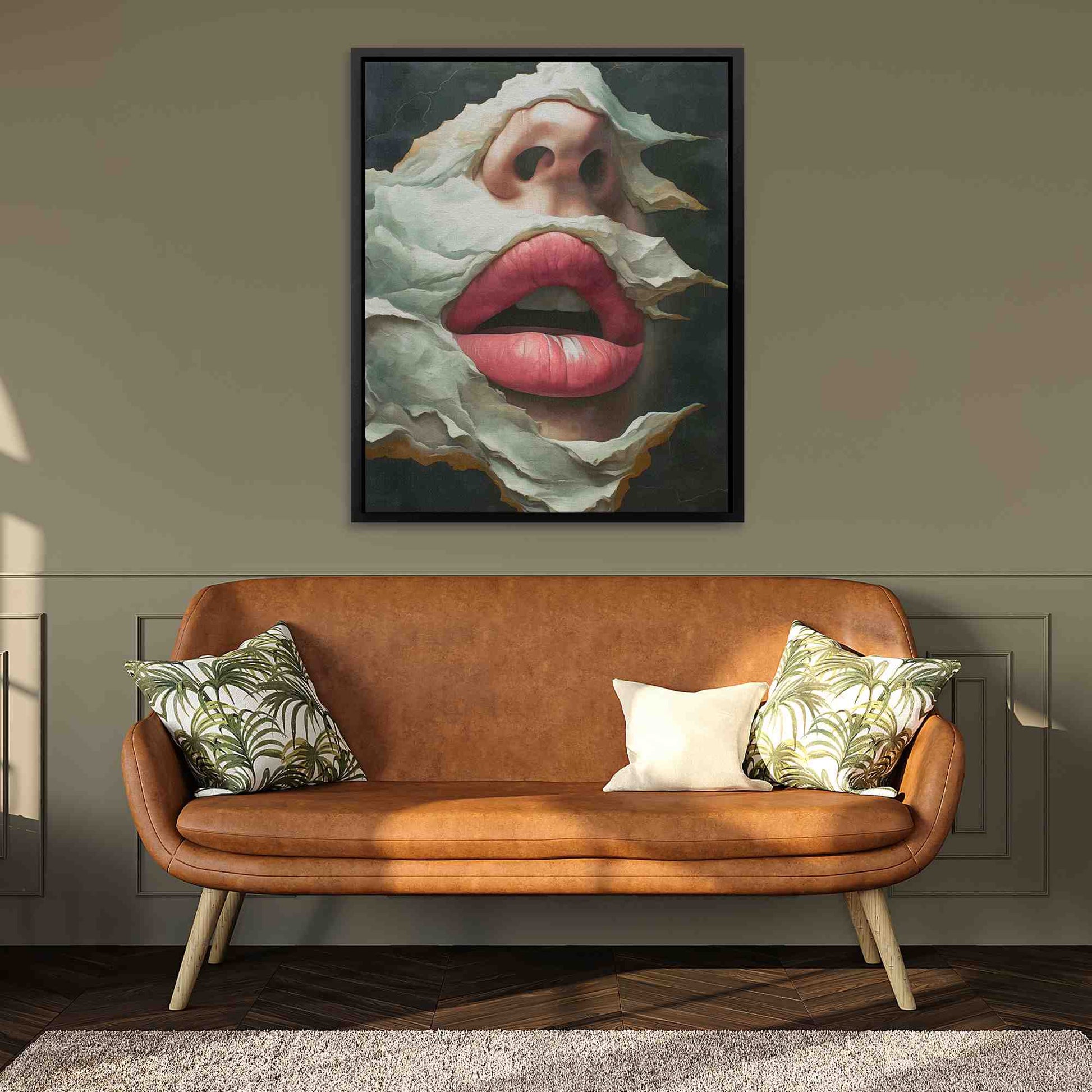 Shocked in Stone - Feminine Wall Art in Black Frame