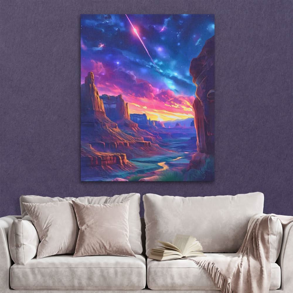 Shooting Star Canyon - Large Fantasy Canvas Print