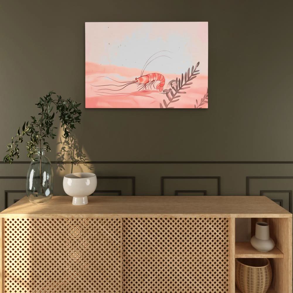 Shrimp Melody - Pastel Nature Canvas Print