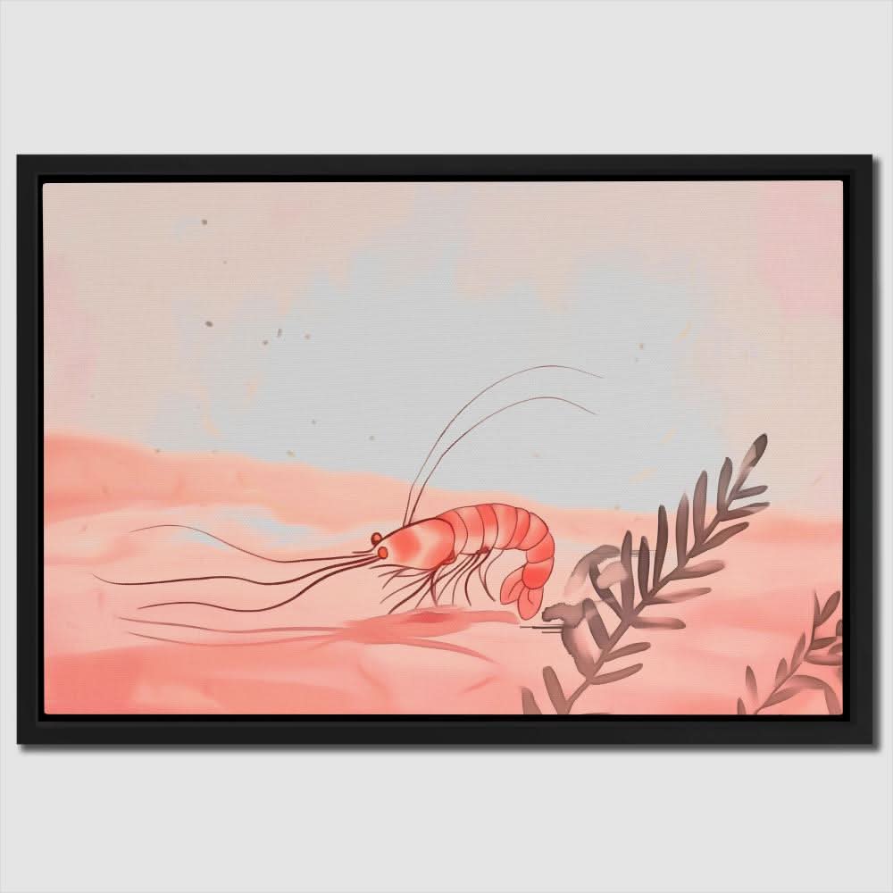 Shrimp Melody - Modern Pink Canvas Wall Art