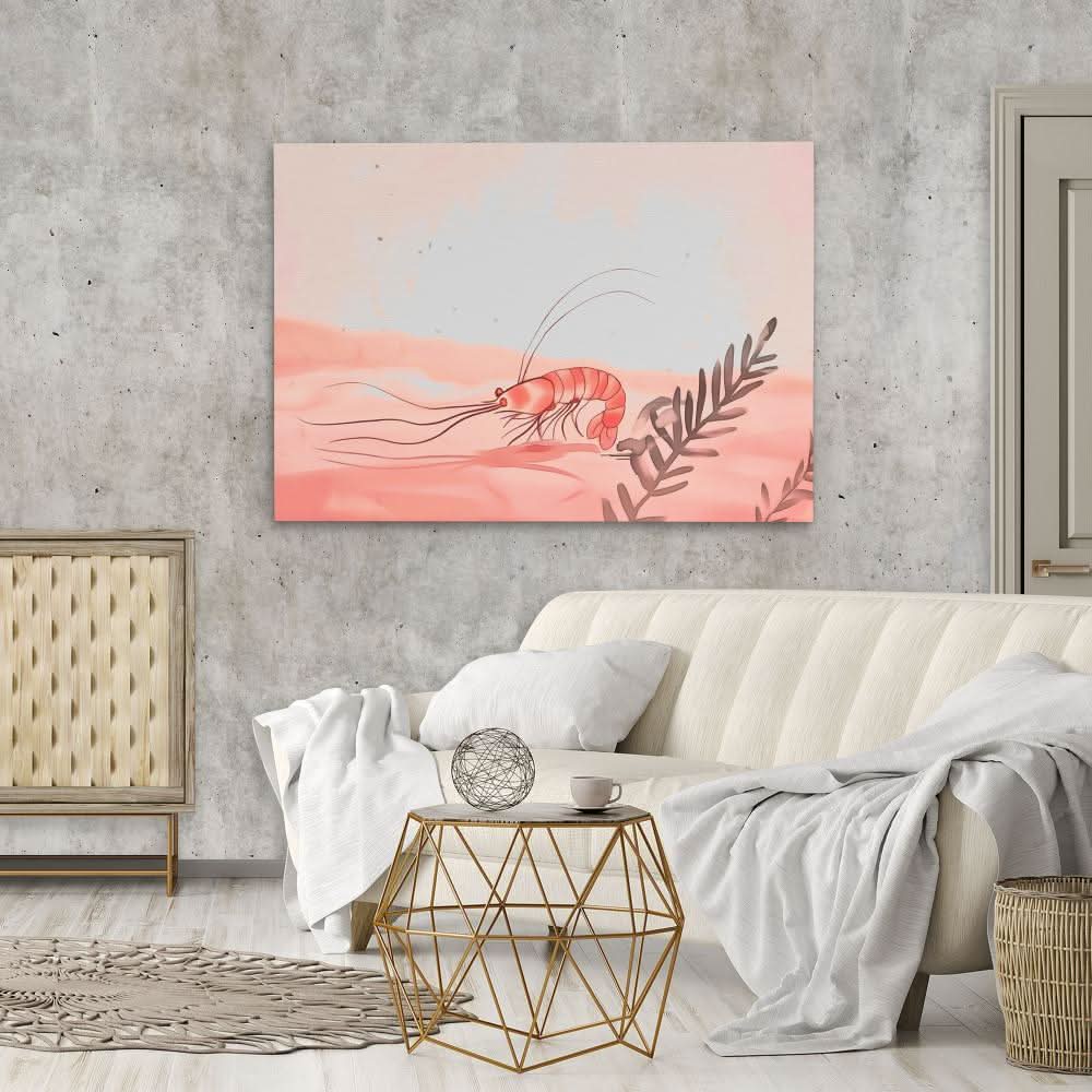 Shrimp Melody - Nature Wall Art in Black Frame