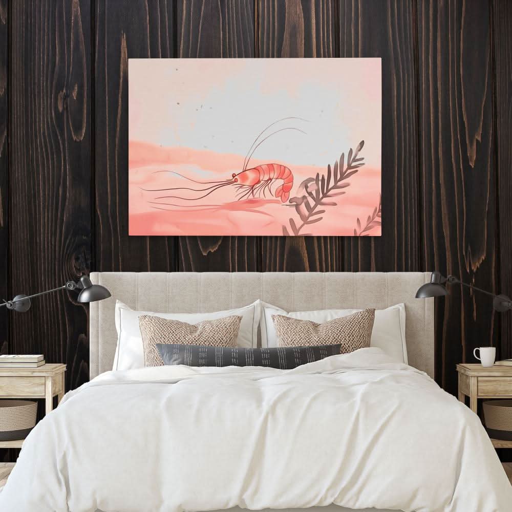 Shrimp Melody - Oversized Coastal Canvas Wall Art