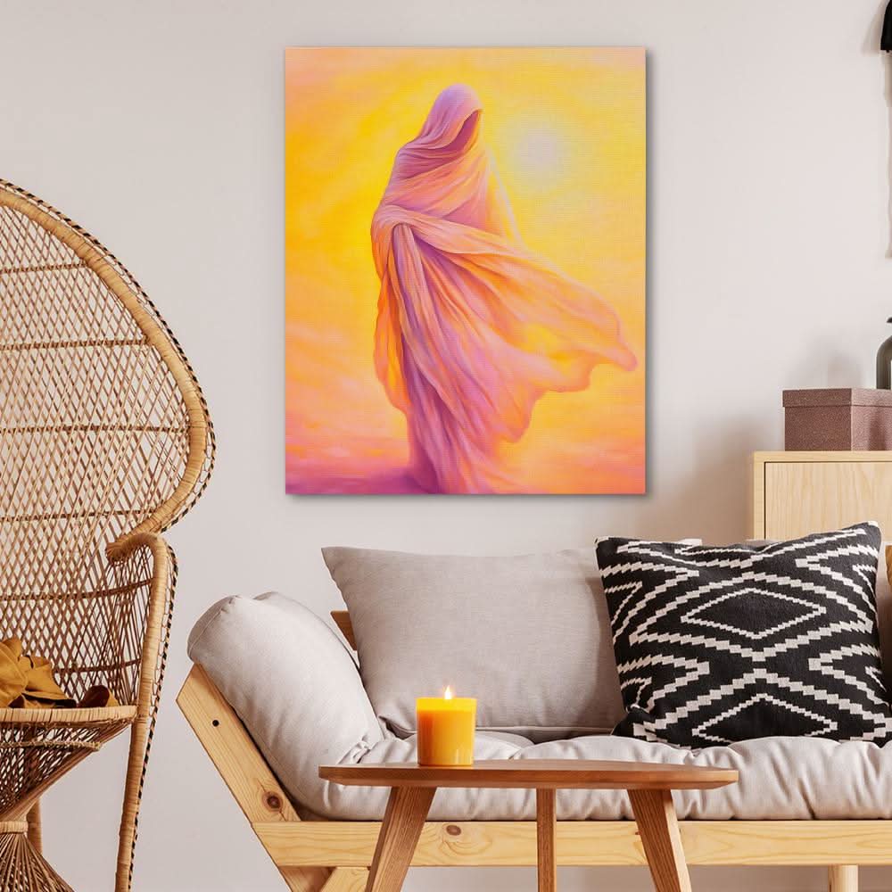 Shrouded Figure - Figurative Wall Art in Black Frame