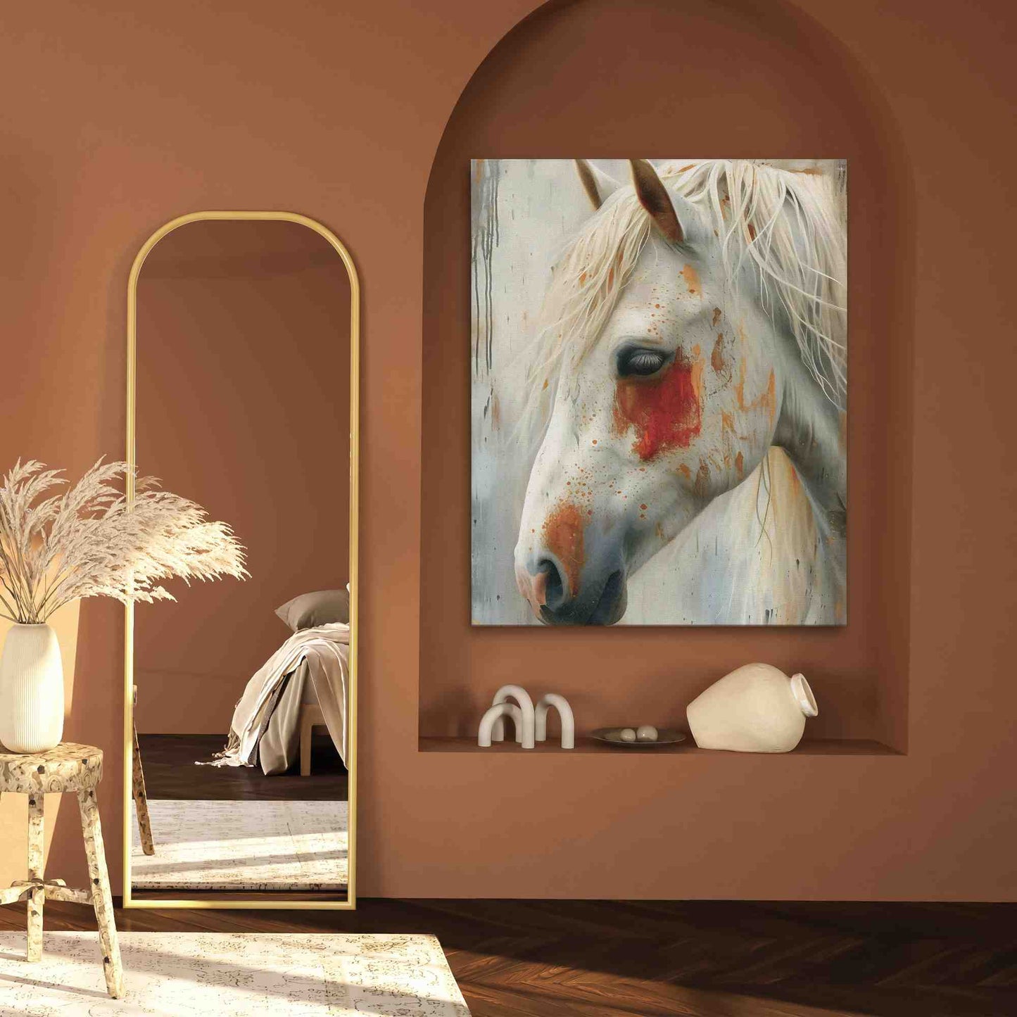 Shy Horse - Brown Wall Art for Living Room