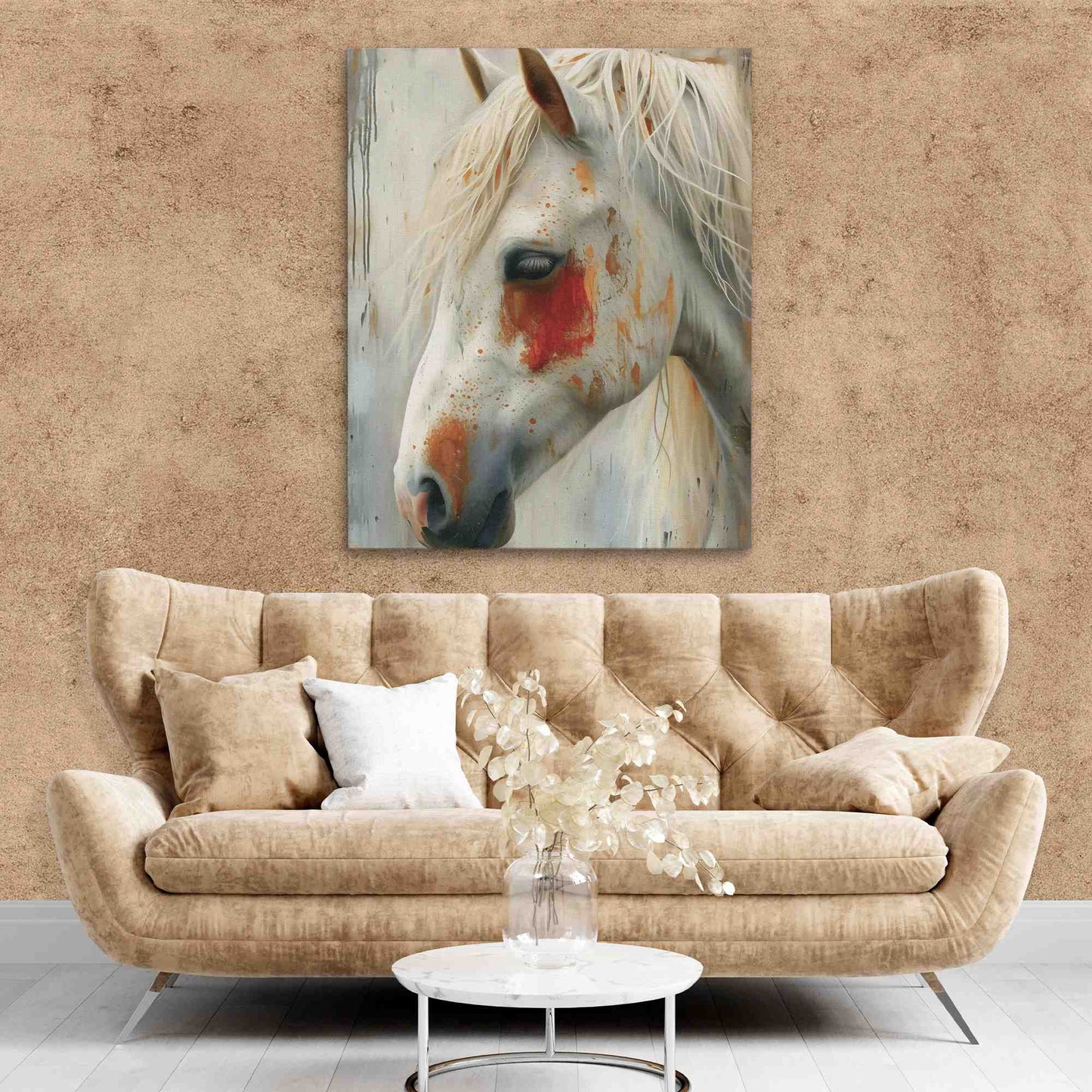 Shy Horse - Wall Art in Black Frame