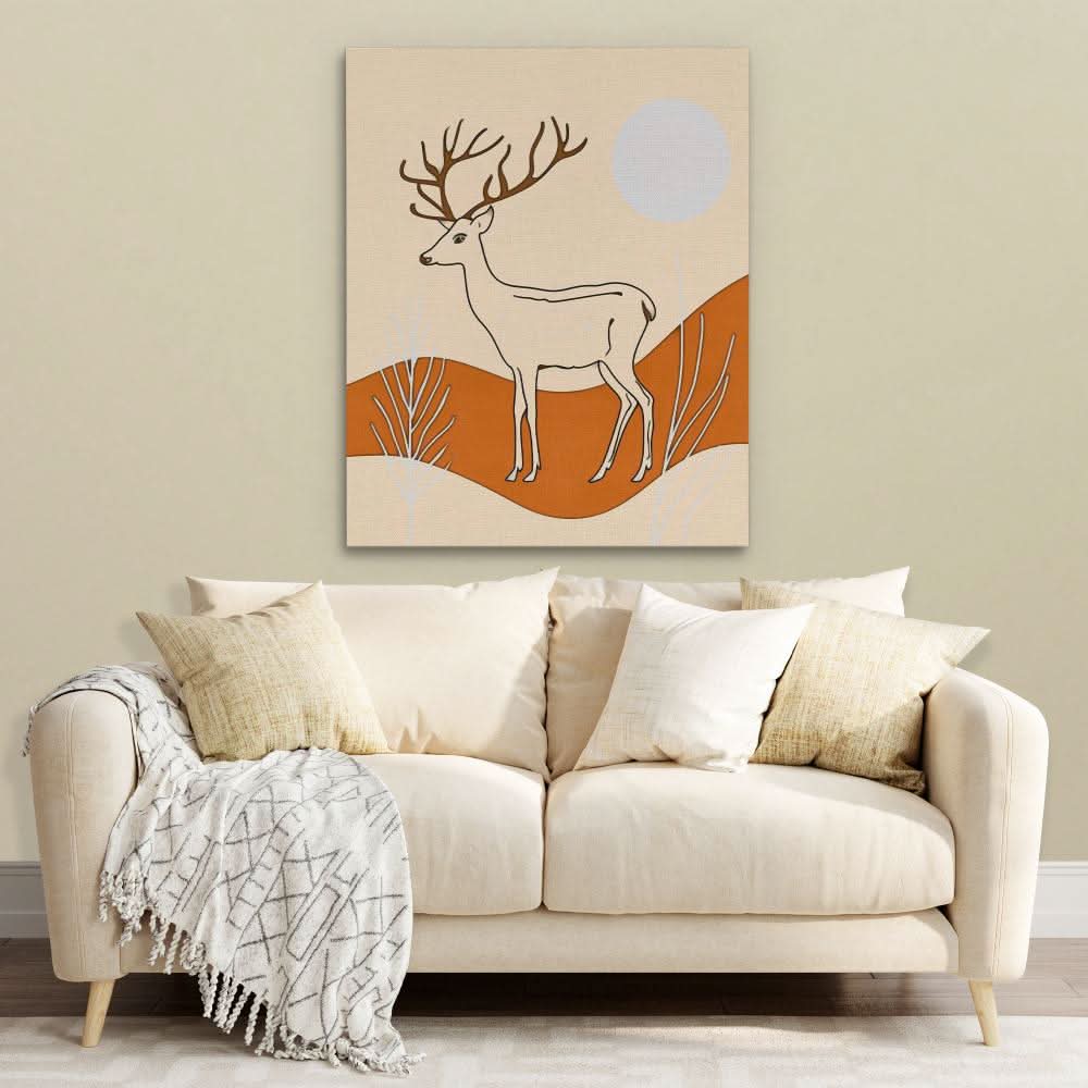 Silent Deer - Earth Tones Deer Canvas Print