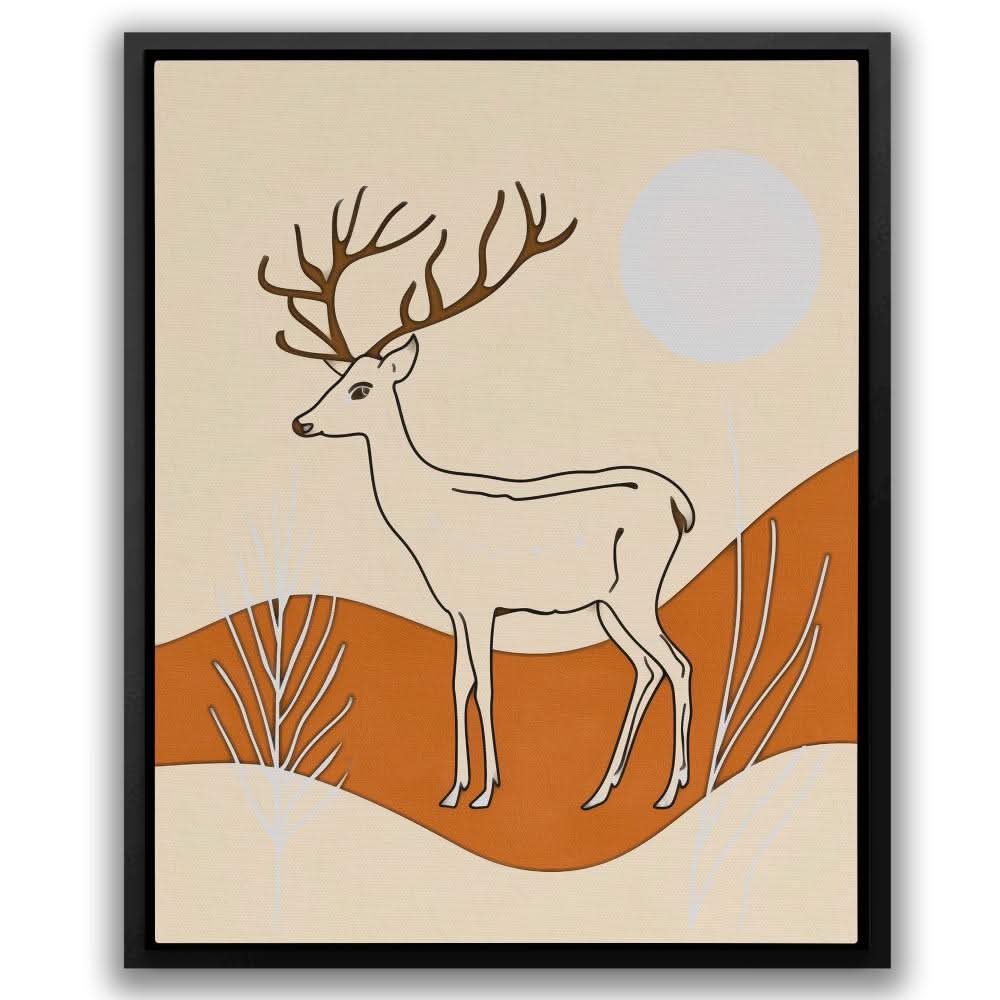 Silent Deer - Large Minimalist Canvas Print