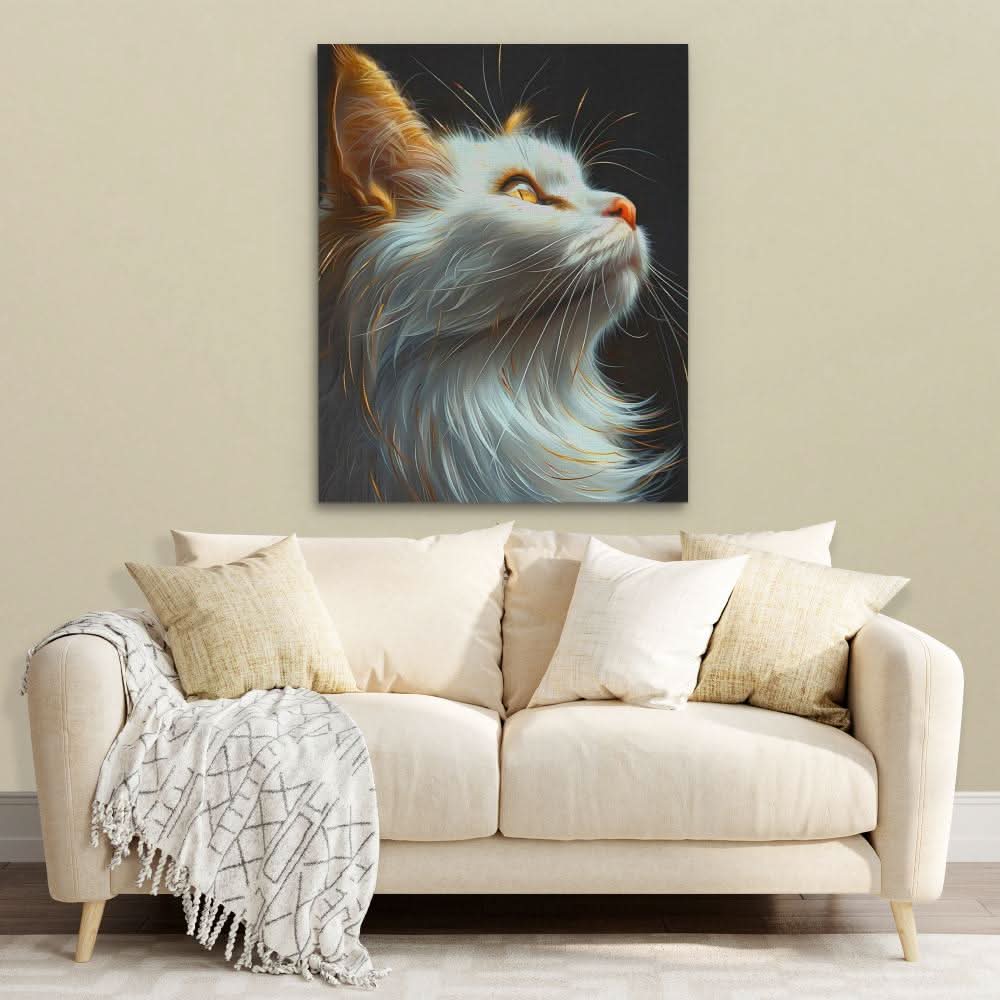 Silent Feline - Neutral Canvas Wall Art