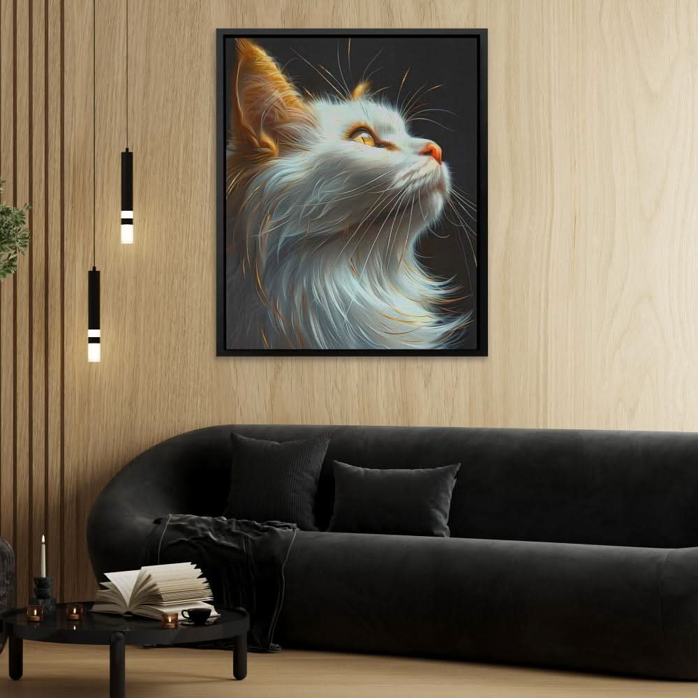 Silent Feline - Neutral Cat Canvas Print