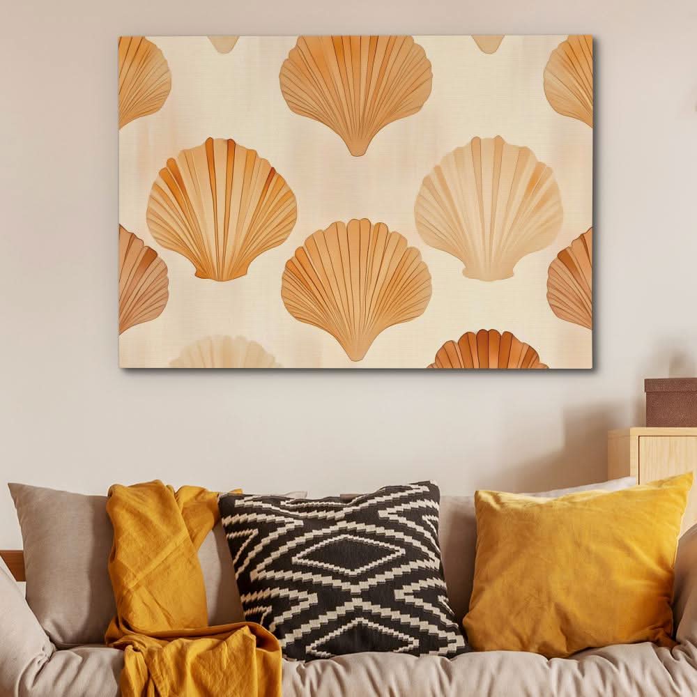 Simple Seashells - Beach House Art for Bathroom