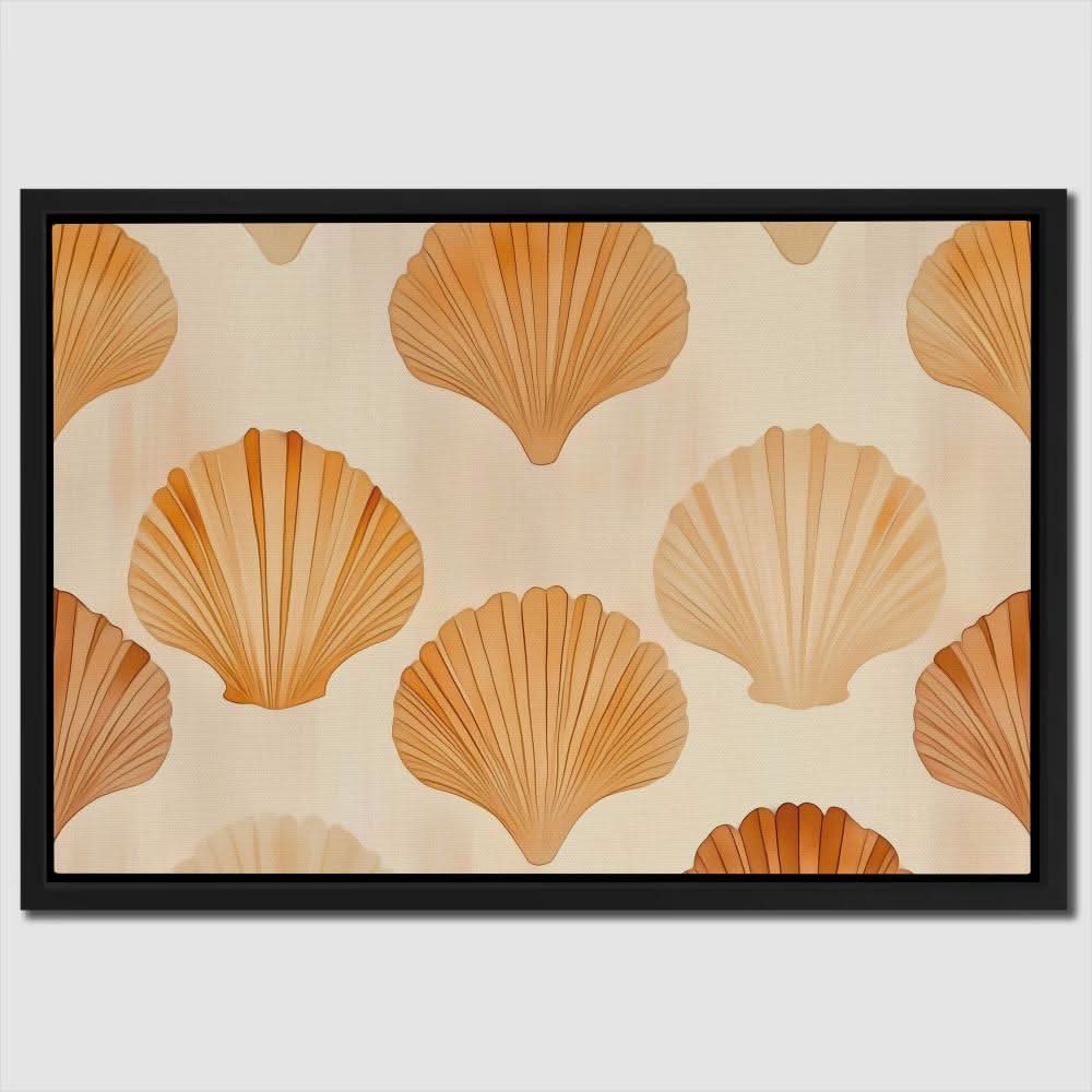 Simple Seashells - Beige Coastal Canvas Print