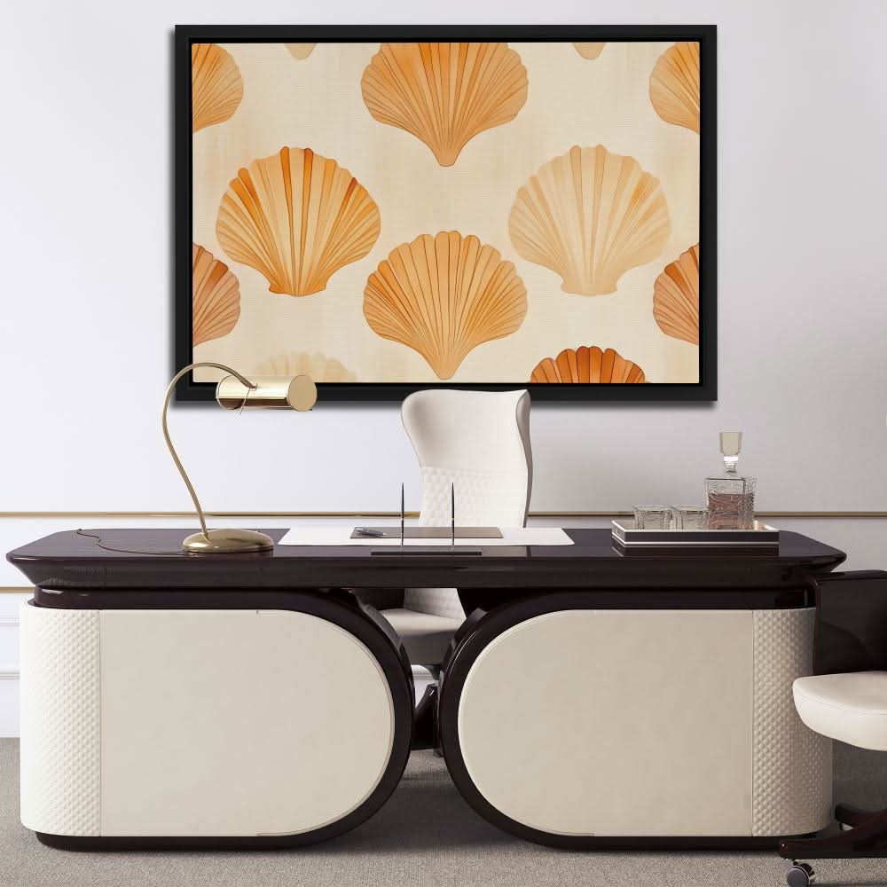 Simple Seashells - Coastal Wall Art in Black Frame