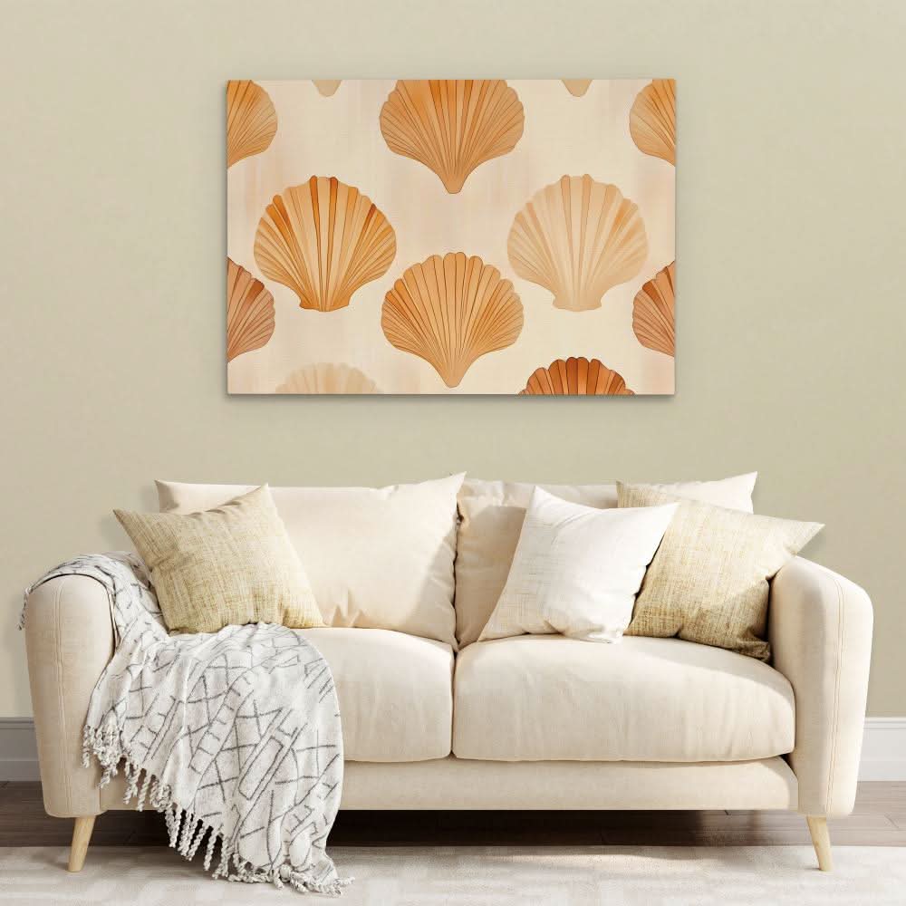 Simple Seashells - Beige Wall Art for Bathroom