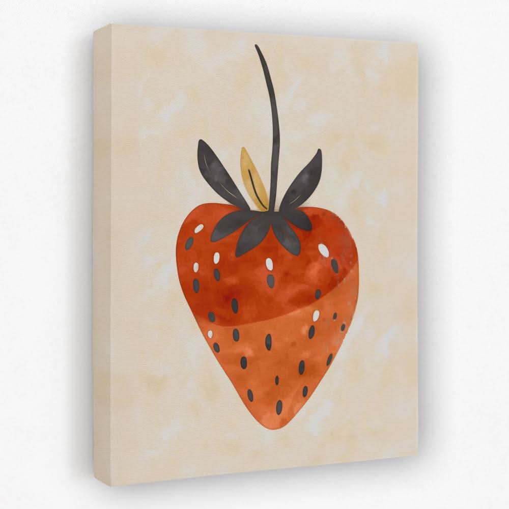 Simple Strawberry - Food Canvas Wall Art