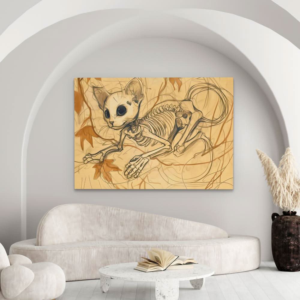 Skeleton Cat - Cat Canvas Print