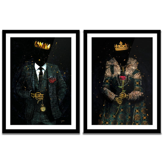 Skeleton King and Queen Semi - Gloss Prints - Luxury Wall Art