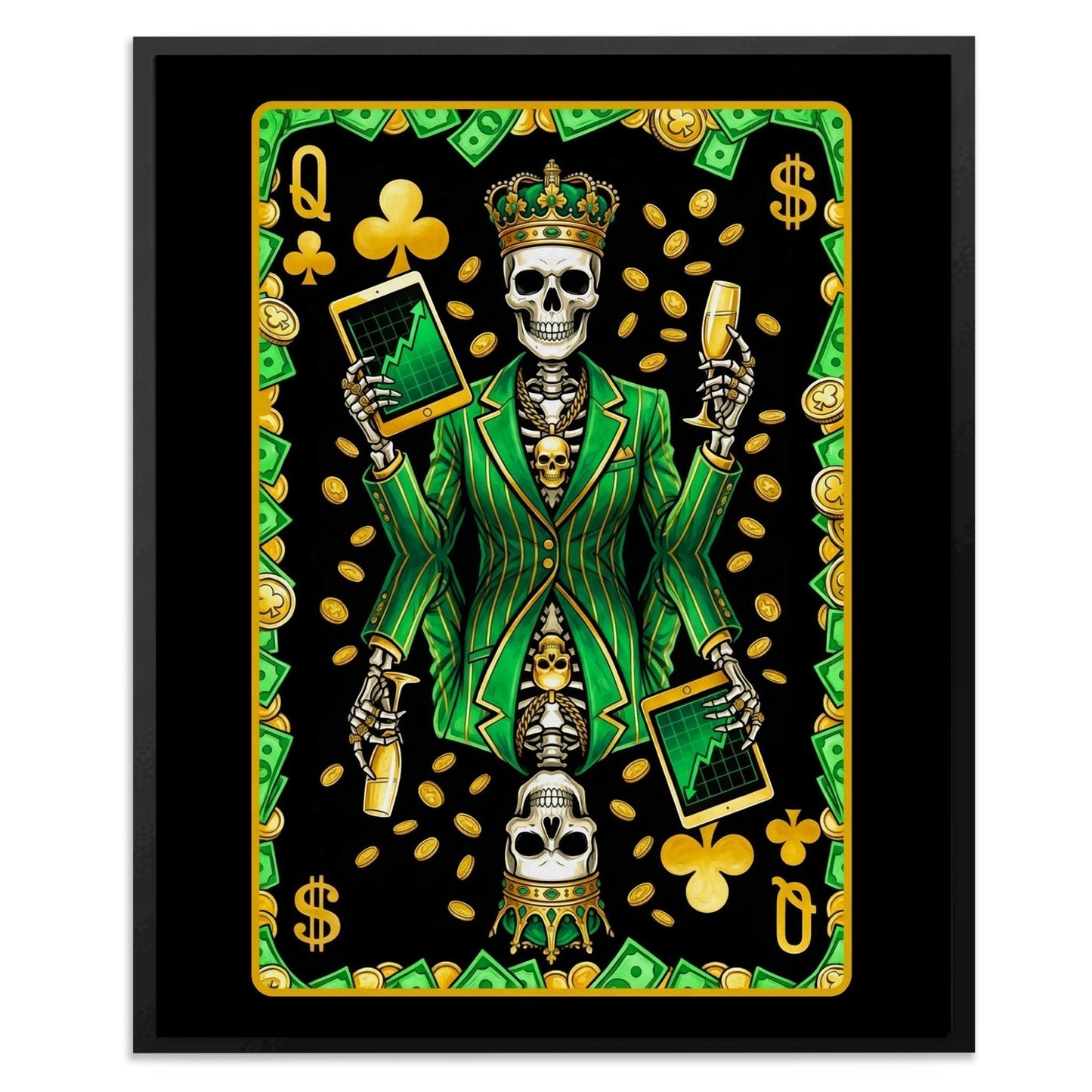 Skeleton Money King Queen Jack - 3 Piece Set Queen