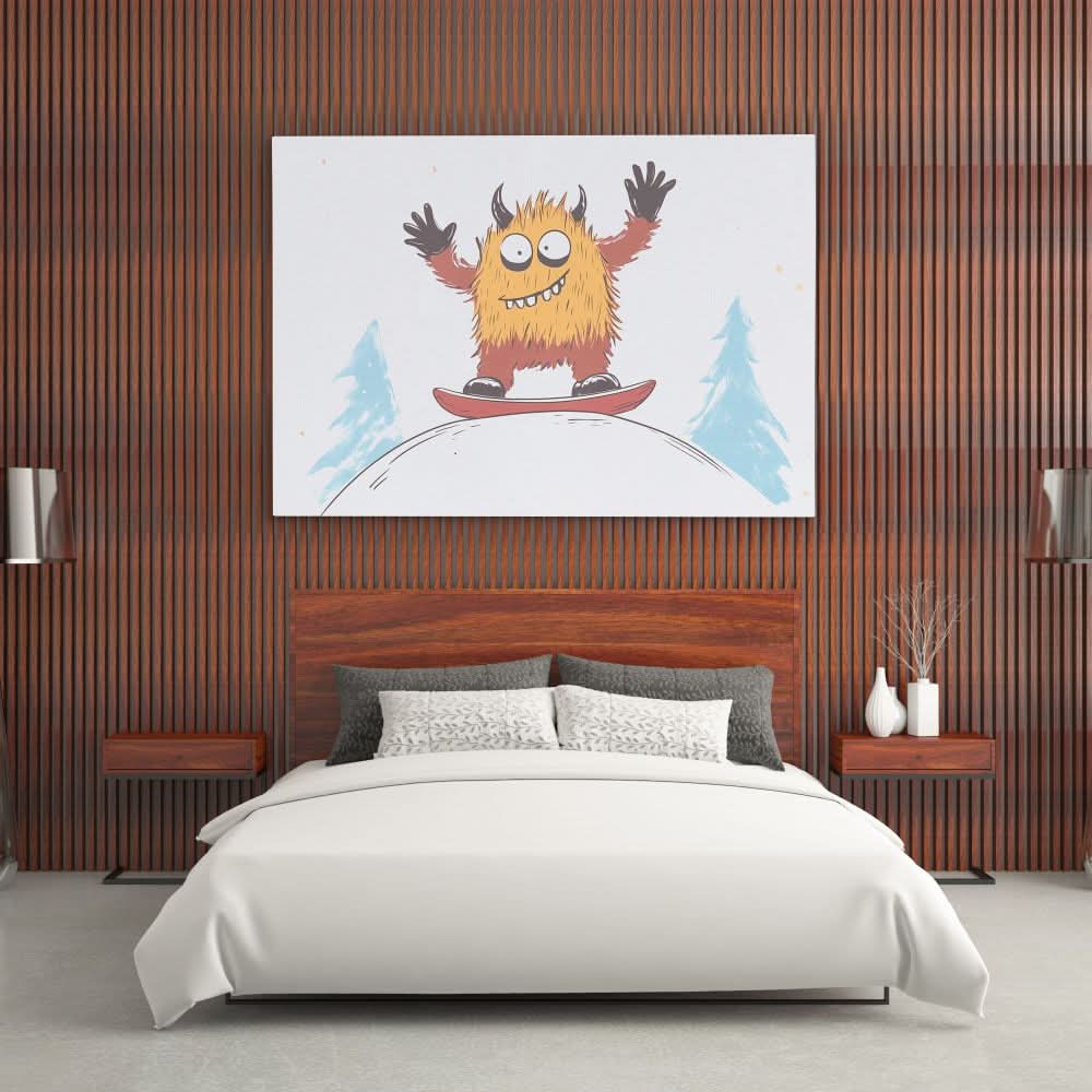 Ski Free - Fun Wall Art in Black Frame