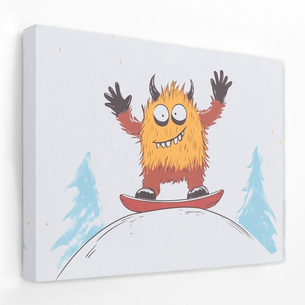Ski Free - Cartoon Canvas Wall Art