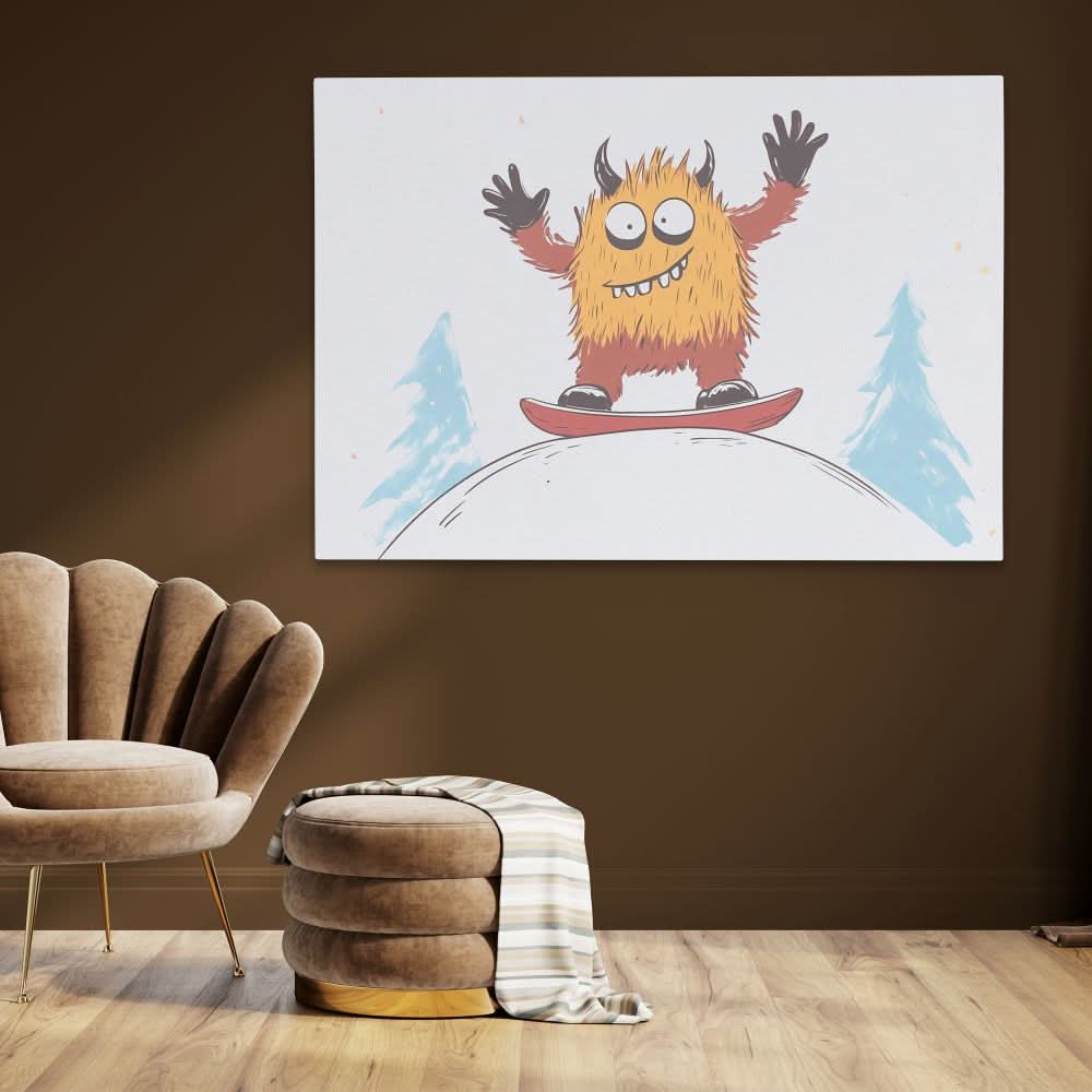 Ski Free - Fantasy Wall Art in Black Frame