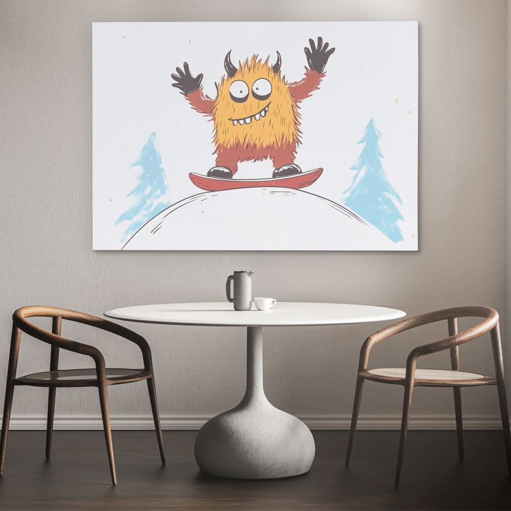 Ski Free - White Fun Canvas Print
