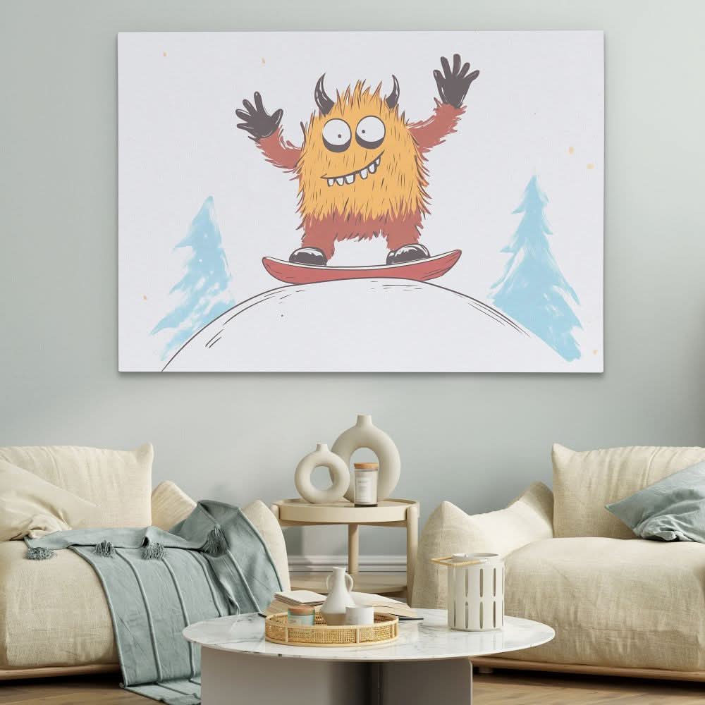 Ski Free - Fantasy White Canvas Wall Art