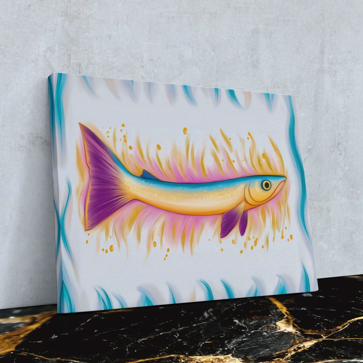 Skinny Fish - Colorful Coastal Canvas Print