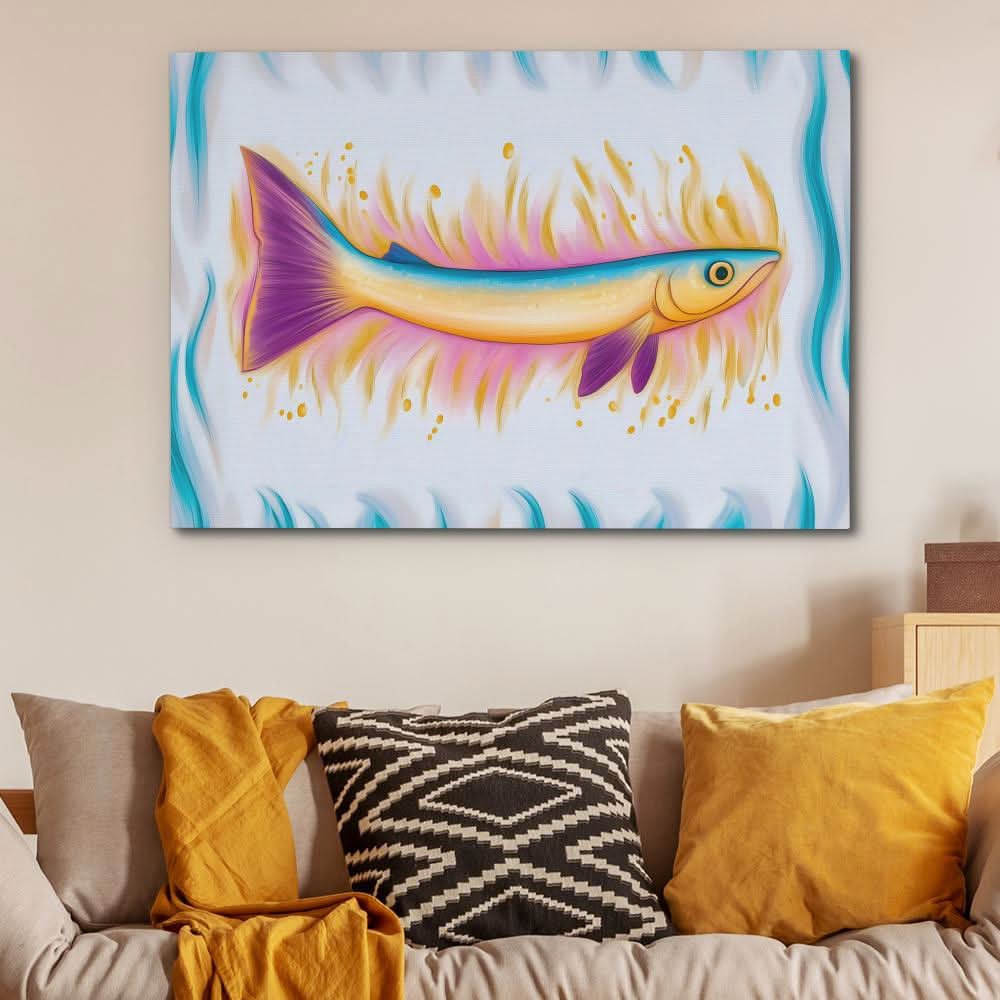 Skinny Fish - Wall Art in Black Frame