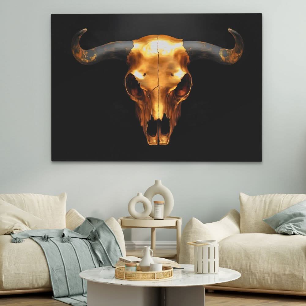 Skull of a Bull - Large Canvas Print