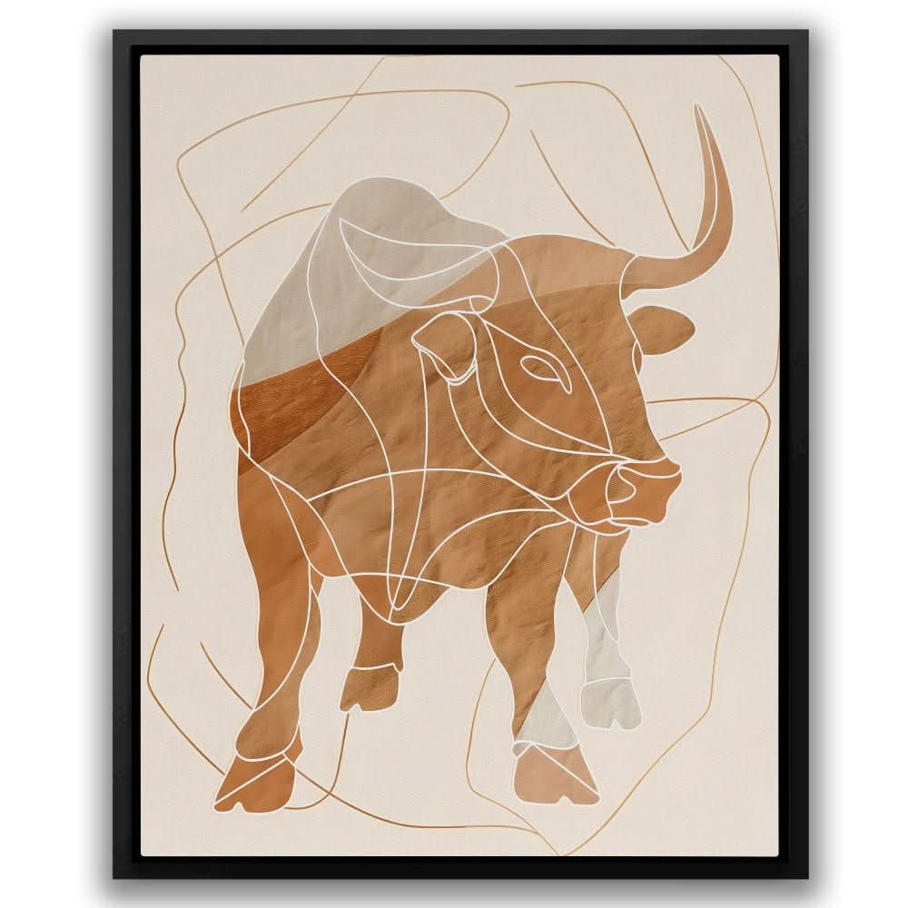 Sleek Dominance - Earth Tones Bull Canvas Print