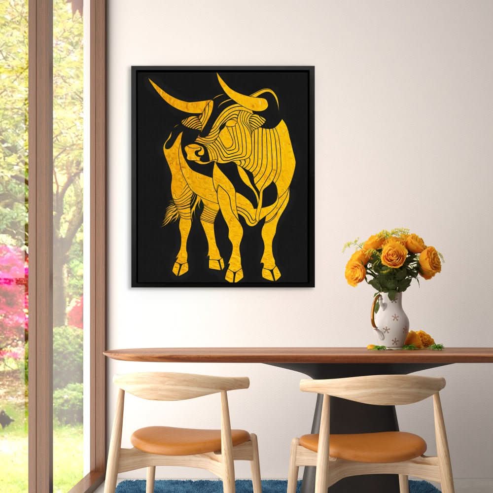 Sleek Power - Modern Black and Gold Canvas Wall Art