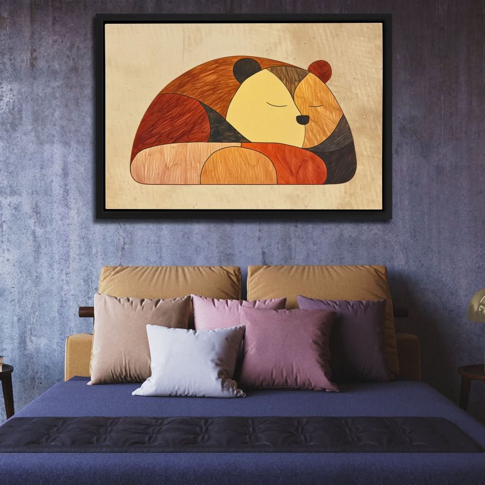 Sleeping Brown Bear - Animals Art for Bedroom