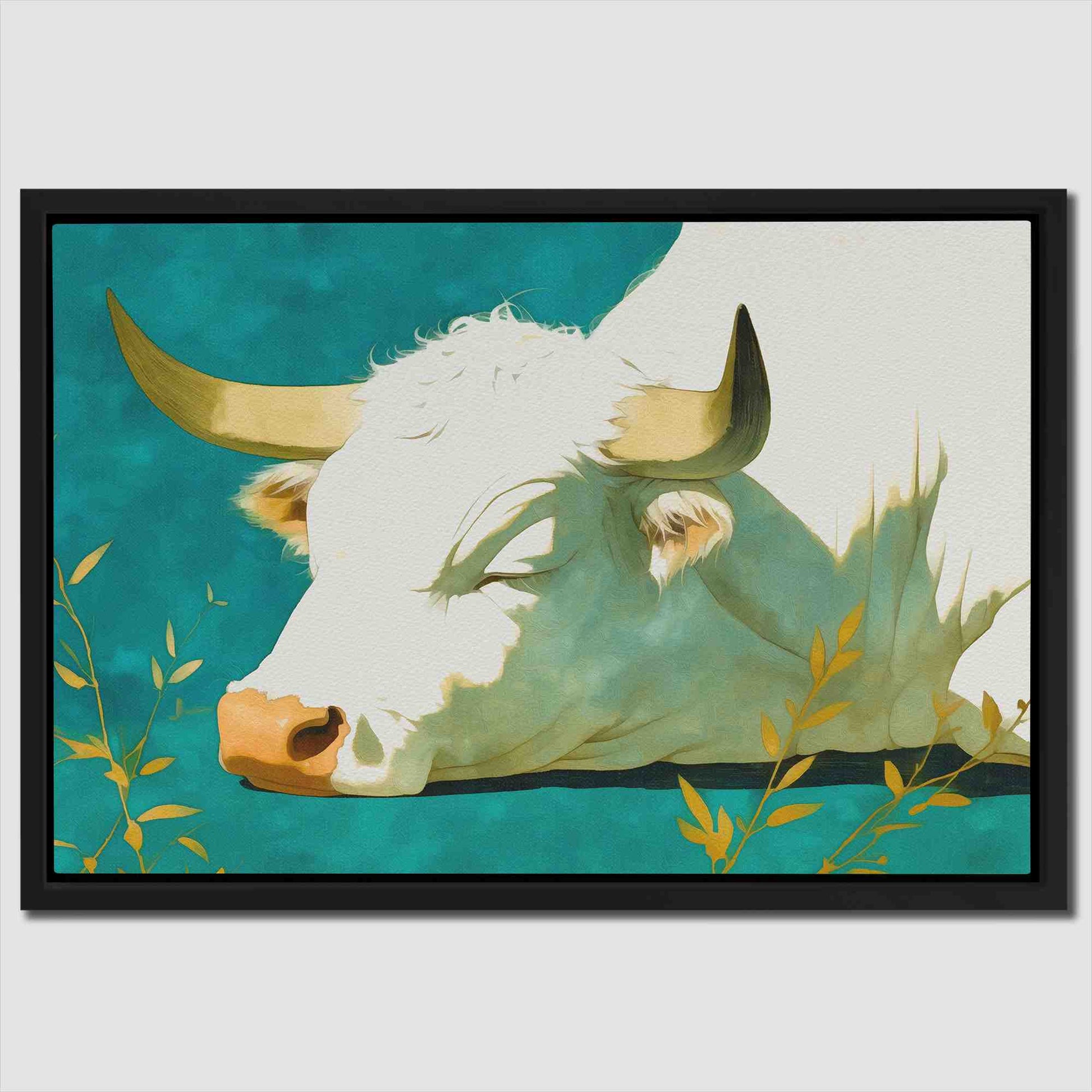 Sleeping Bull - Animals Art