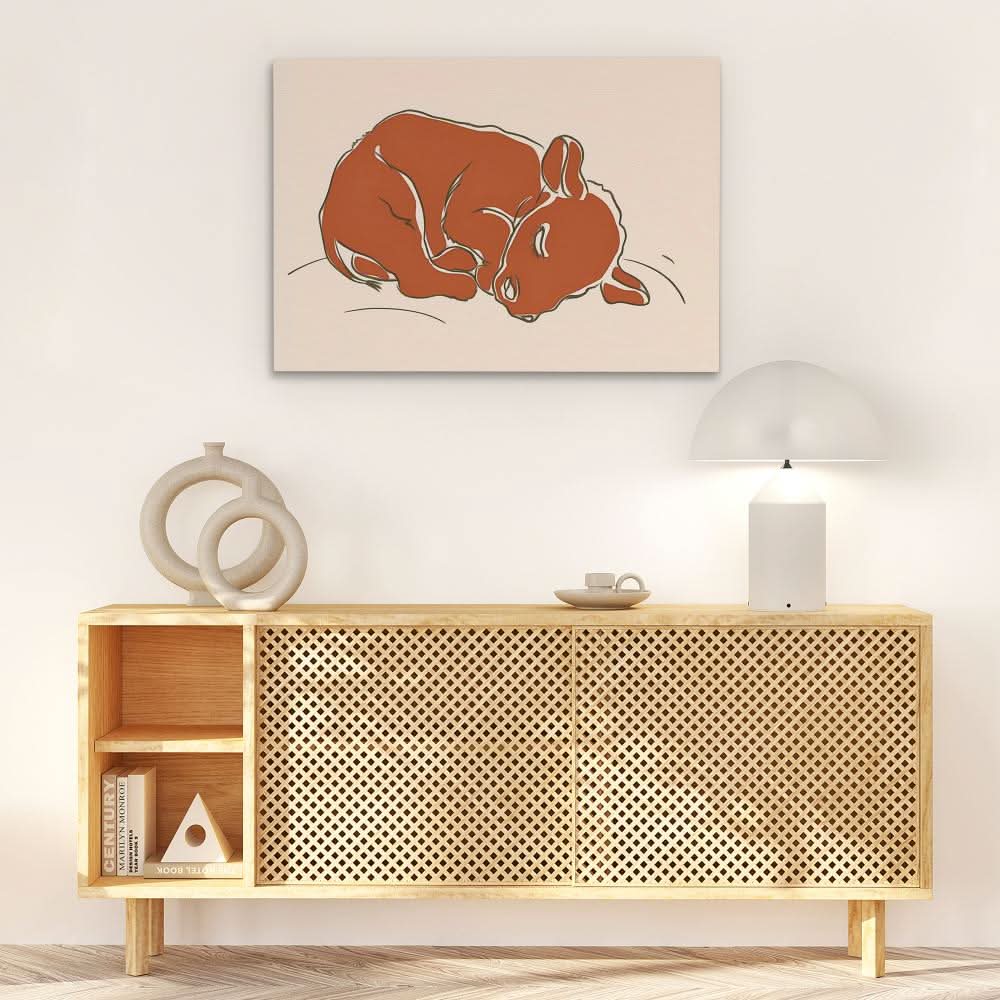 Sleeping Calf - Large Canvas Print