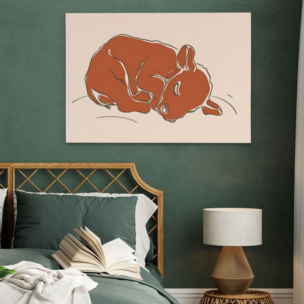 Sleeping Calf - Animals Art for Kids Room