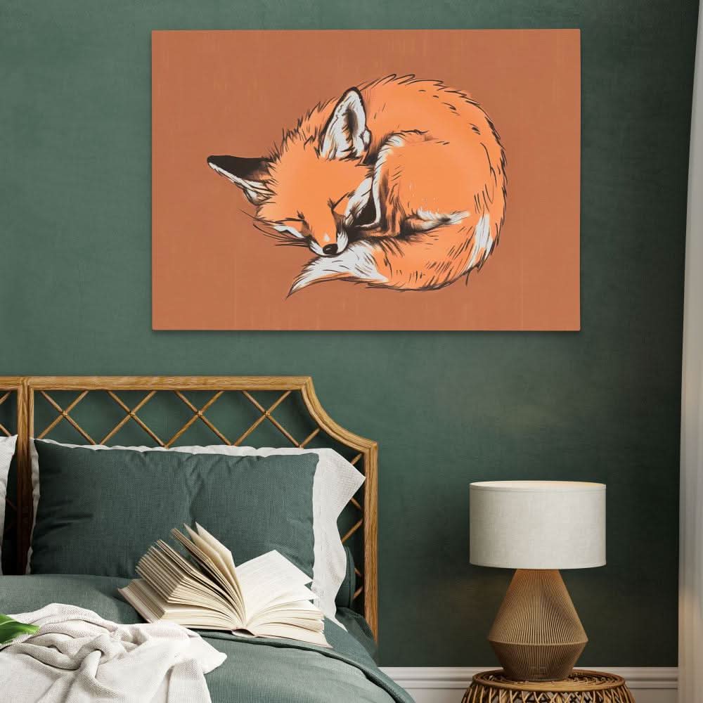 Sleeping Fox - Animals Art for Kids Room