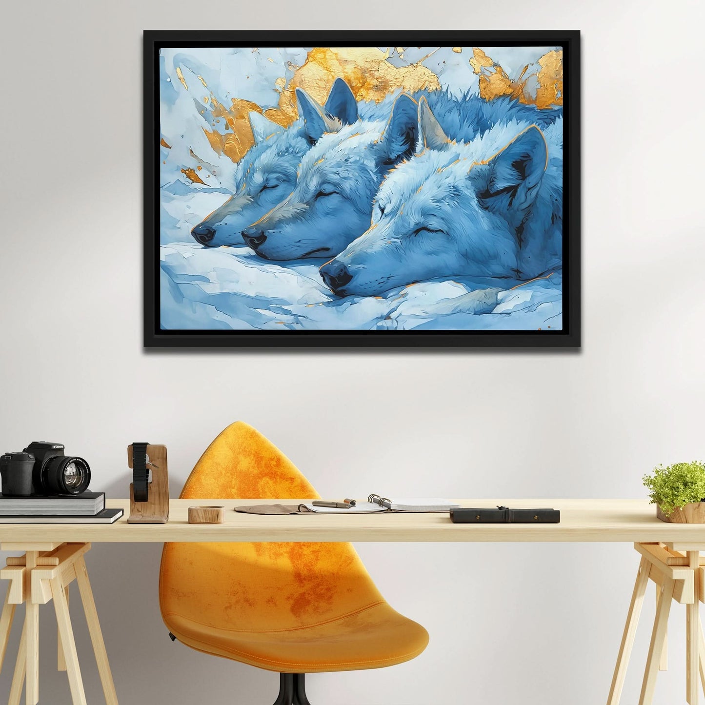 Sleeping Wolf Pack - Luxury Wall Art