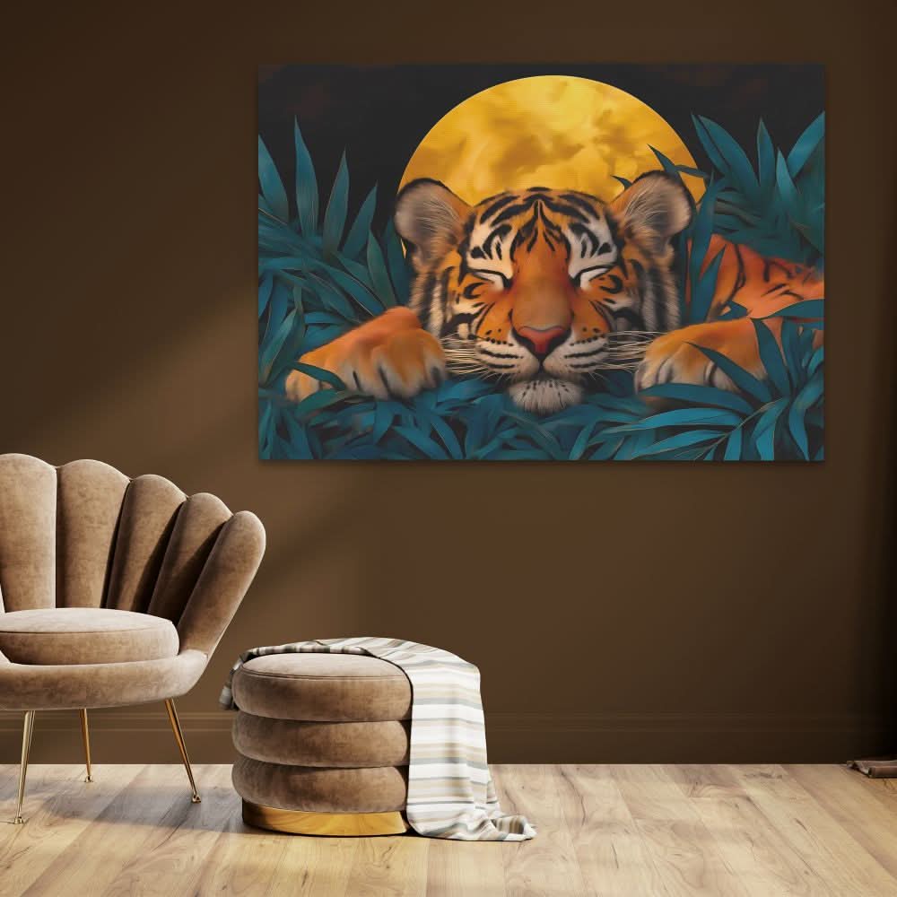 Sleepy Stripes - Large Contemporary Canvas Print