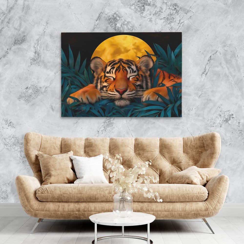 Sleepy Stripes - Jungle Canvas Print