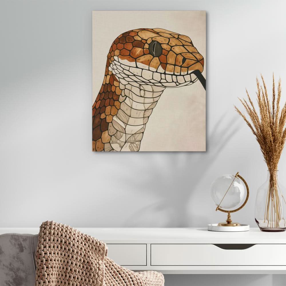 Slithering Snake - Nature Wall Art in Black Frame