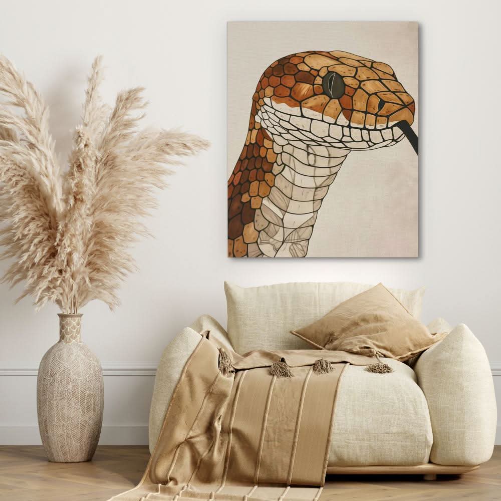 Slithering Snake - Large Minimalist Canvas Print