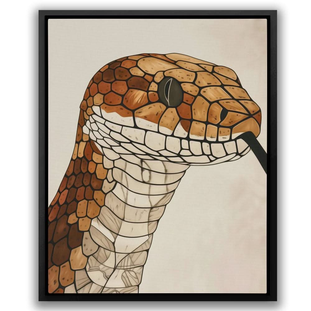 Slithering Snake - Beige Nature Canvas Print