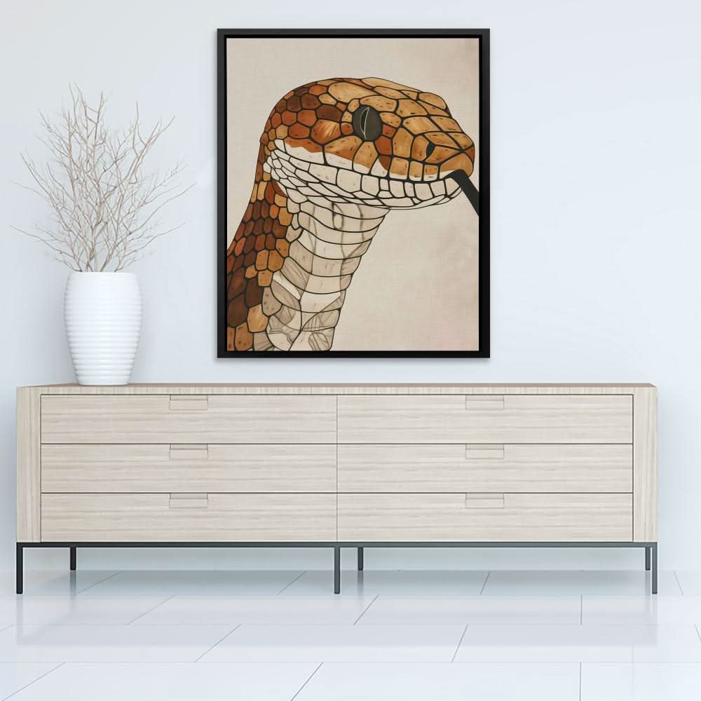 Slithering Snake - Modern Earth Tones Canvas Wall Art