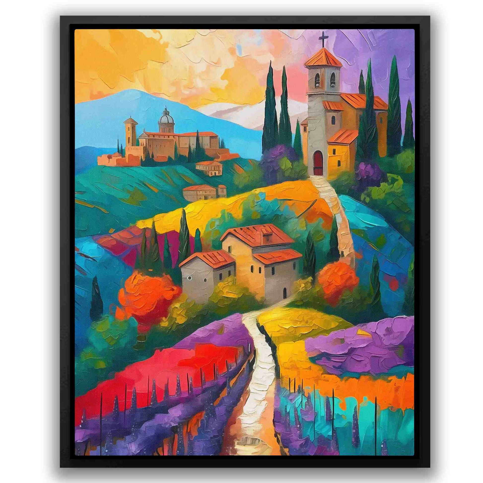 Small Town in Italy - Colorful Wall Art