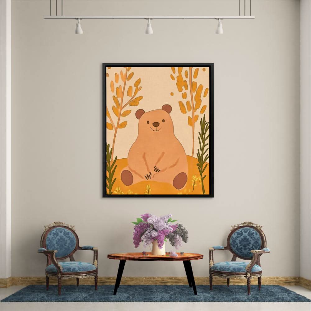 Smiling Bear in Nature - Wall Art Print