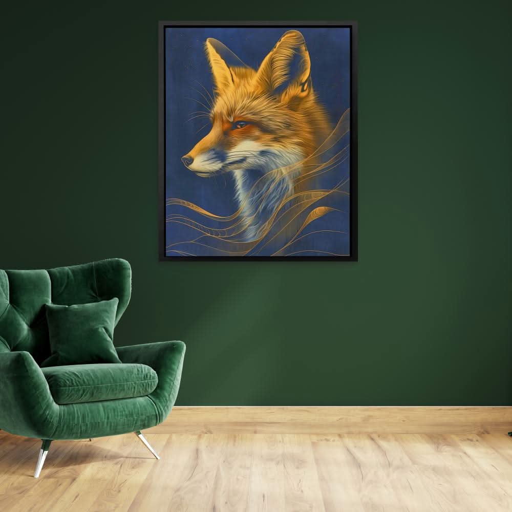 Sneaky Fox - Modern Gold Canvas Wall Art