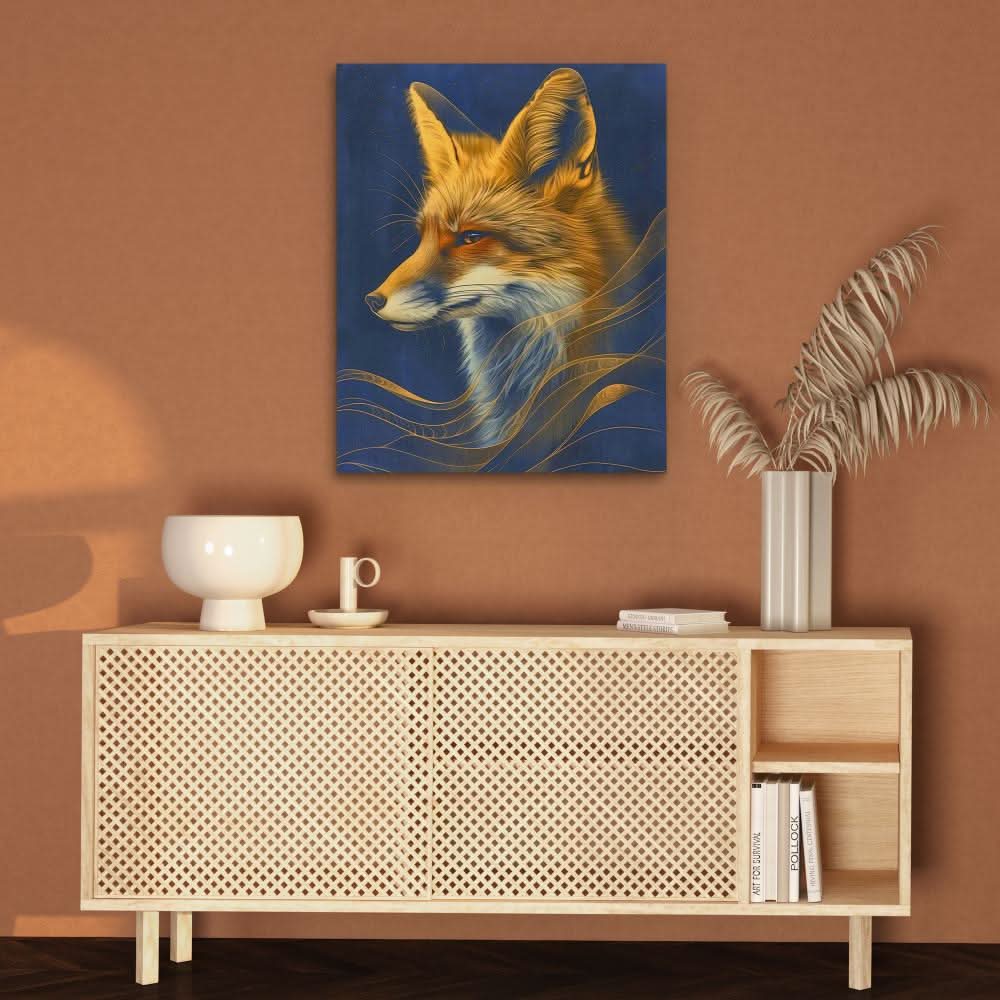 Sneaky Fox - Blue Fox Canvas Print