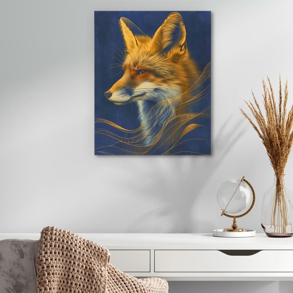 Sneaky Fox - Large Abstract Canvas Print